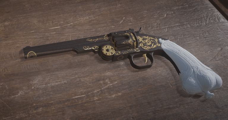 Algernon's revolver (PURE WHITE) for both schofield and cattleman - Red