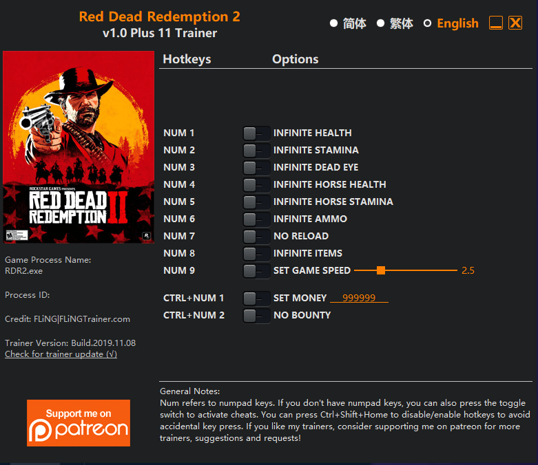 Installing Zolika1351's Red Dead Redemption 2 Trainer at Red Dead